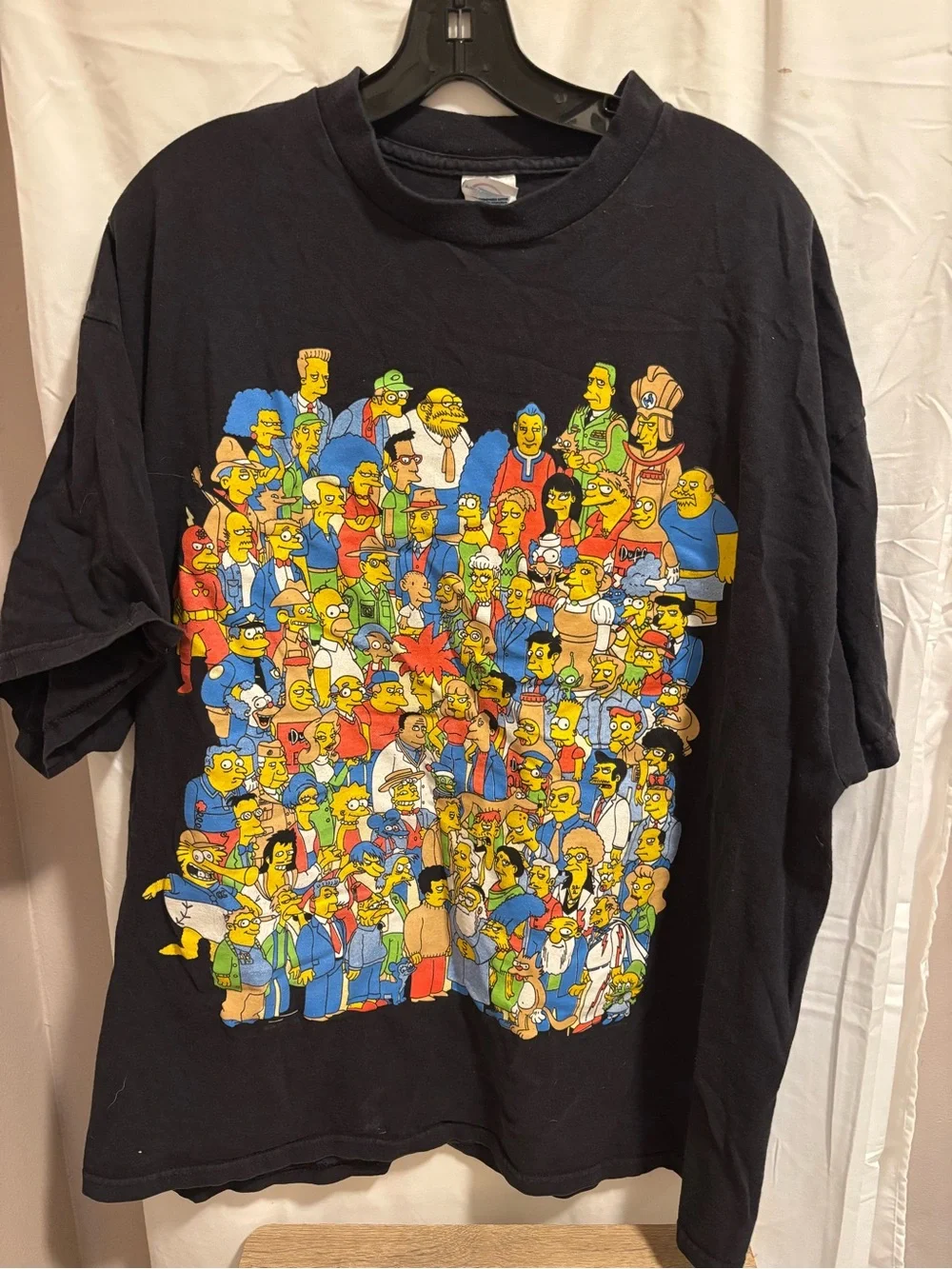 Vintage The Simpsons 2007 Matt Groening Cast Black T-Shirt - Size 2XL